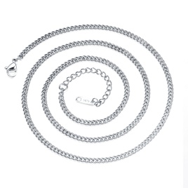 TitaniumStainless Steel Simple Geometric necklace  White models NHOP2424White modelspicture4